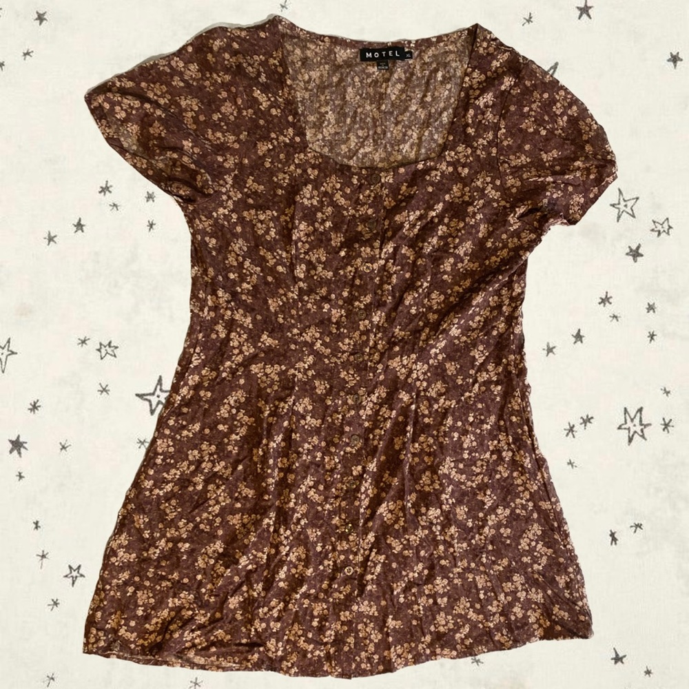 Motel brown floral dress 🍂